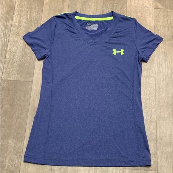 Womens Under Armour Loose‎ Fit V-Neck Gym Running Training Shirt - Picture 1 of 7